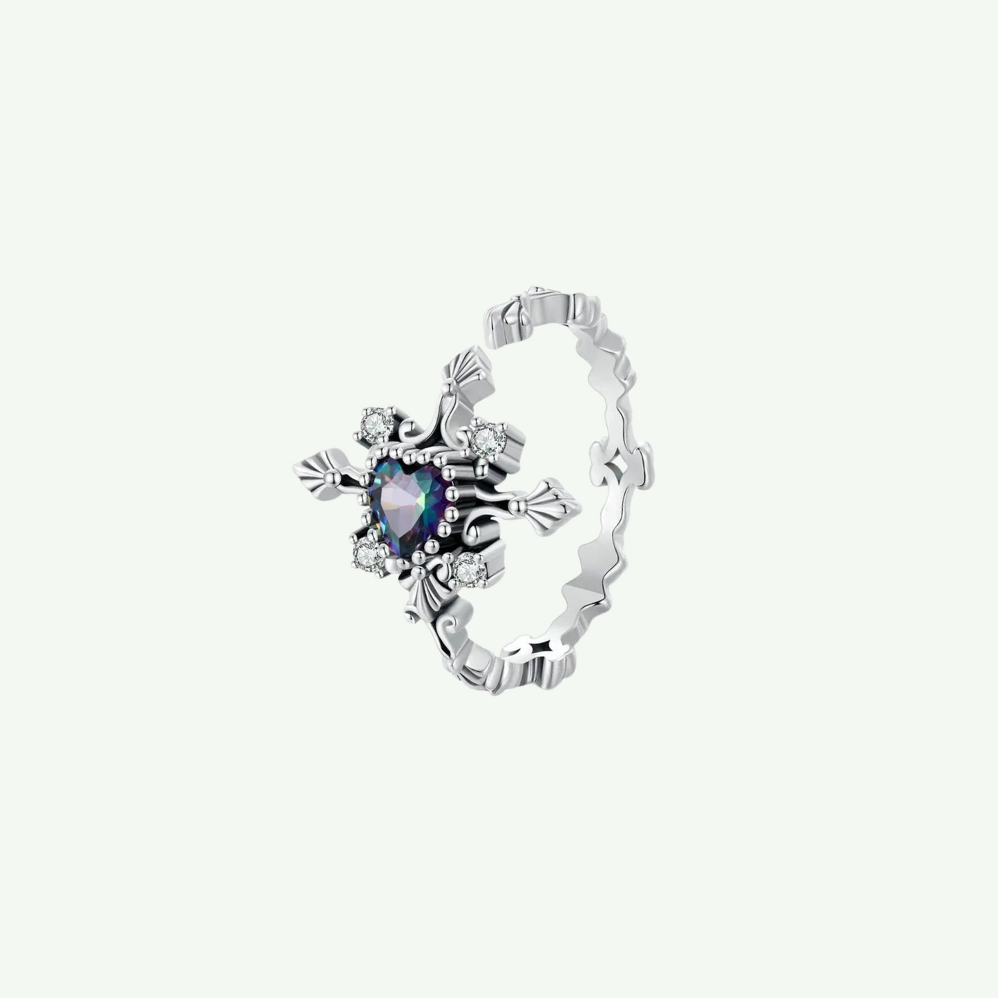 Celestial Heart Cross Ring